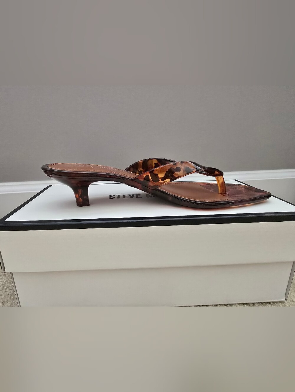 Steve Madden Tortoiseshell Slide Sandals - Brown/Amber